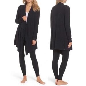 Barefoot Dreams Bamboo Cozy Chic Lite Calypso Wrap cardigan black charcoal gray